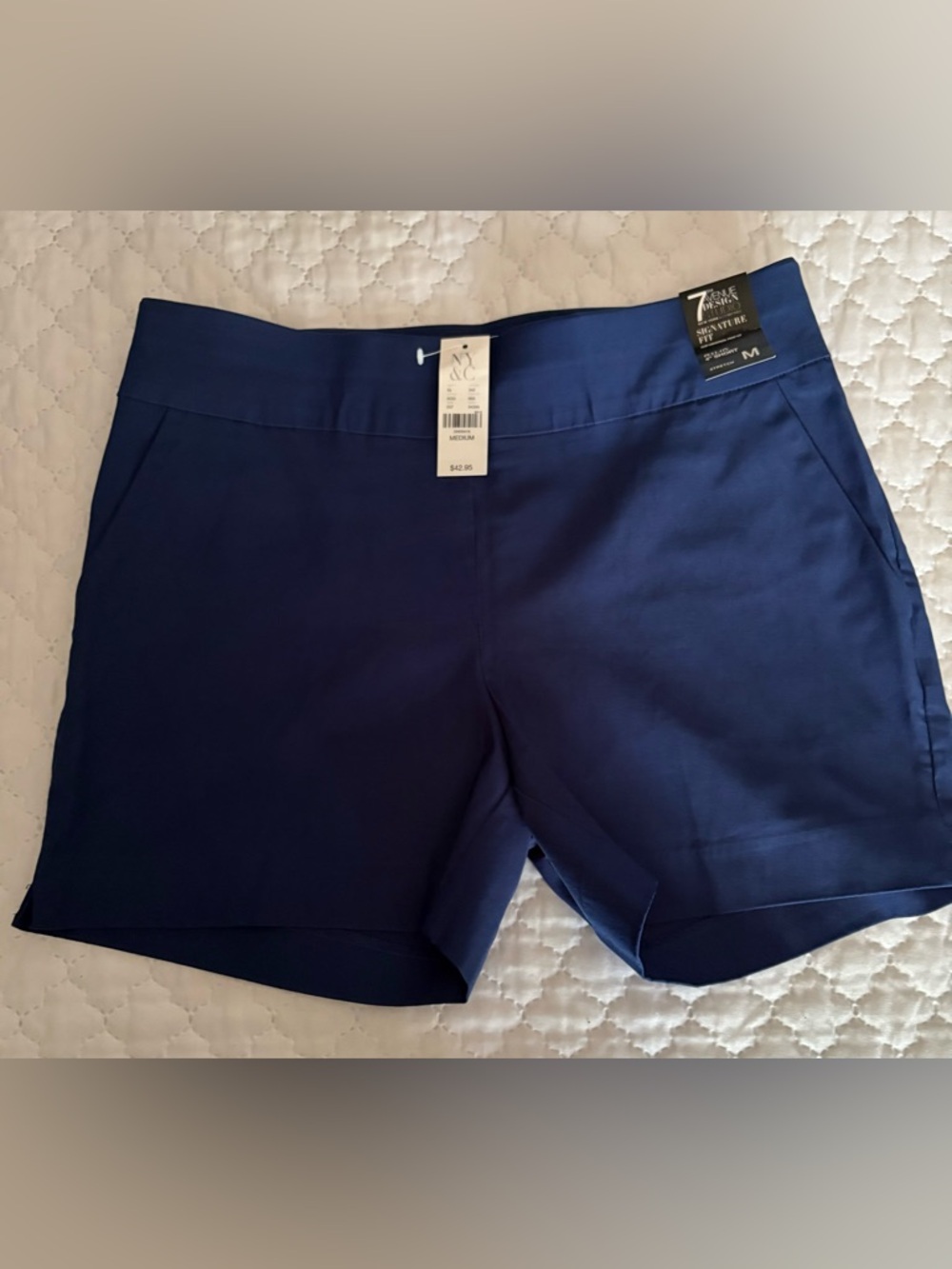 Women's High Waist Navy Stretch Shorts
